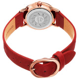 Akribos XXIV Quartz White Dial Red Leather Ladies Watch #AK1087RD - Watches of America #4