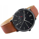 Tommy Hilfiger Black Dial Brown Leather Strap Men's Watch 1791510 - Watches of America #3