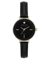 Anne Klein Black Dial Black Leather Ladies Watch #AK/3508BKBK - Watches of America