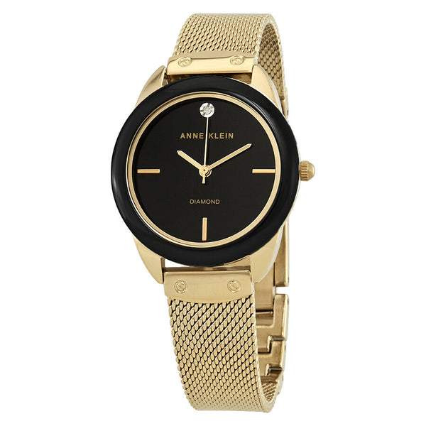 Anne Klein Ceramic Black Dial Ladies Watch #AK/3258BKGB - Watches of America