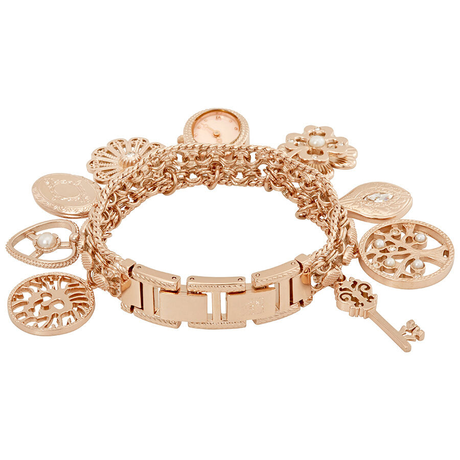 Time and Tru Women's Gold Tone Watch and Charm Bracelet Set - Walmart.com