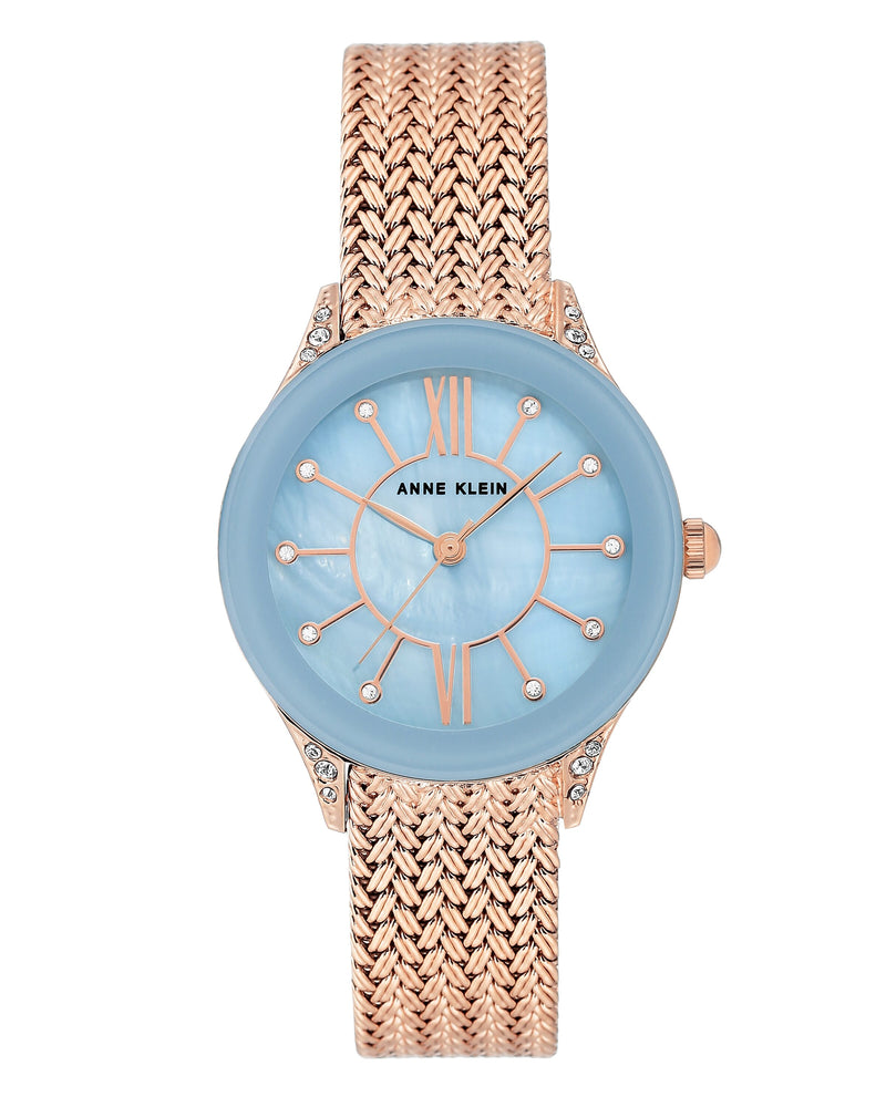 Anne Klein Light Blue Dial Ladies Watch #2208LBRG - Watches of America