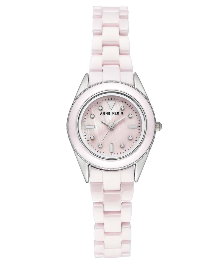 Anne Klein Light Pink Dial Ladies Watch #3165LPSV - Watches of America