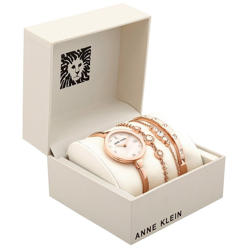 Anne Klein Light Pink Dial Rose Gold-tone Ladies Watch and Bracelet Set #3352PKST - Watches of America #4