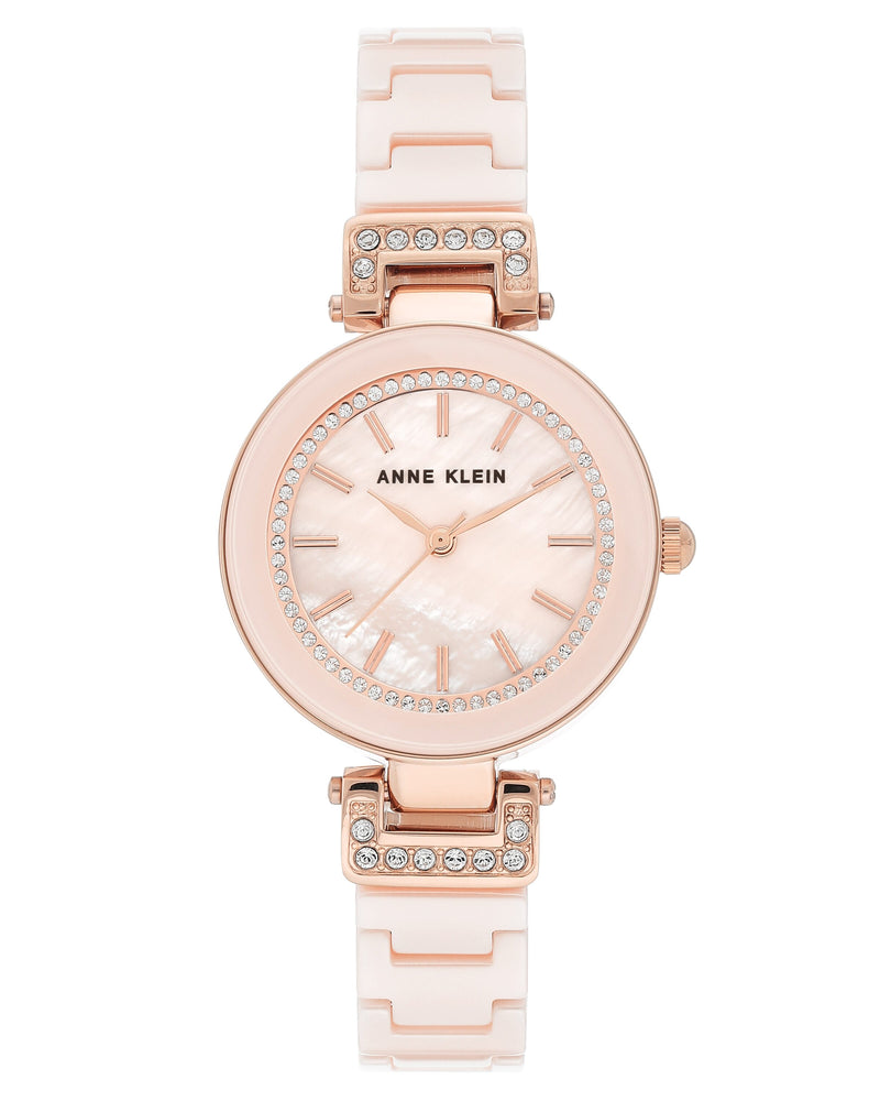 Anne Klein Light Pink Mother of Pearl Dial Ladies Watch #AK/3480RGLP - Watches of America