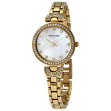 Anne Klein Mother of Pearl Crystal Dial Ladies Watch #AK/3464MPGB - Watches of America