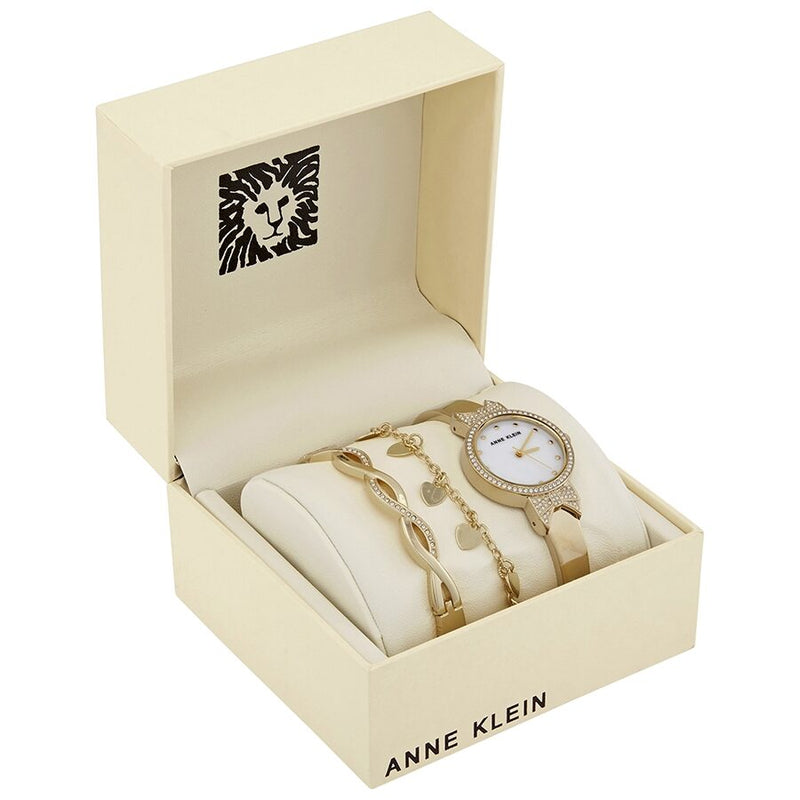 Anne Klein Mother of Pearl Dial Quartz Ladies Watch and Bracelet Set #AK/3362GBST - Watches of America #5
