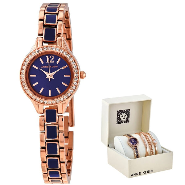 Anne Klein Navy Dial Ladies Watch and Bracelet Set #AK/3396NRST - Watches of America #2