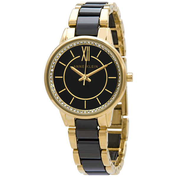 Anne Klein Quartz Black Dial Watch #3344BKGB - Watches of America