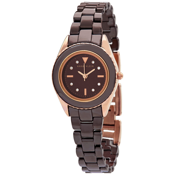 Anne Klein Quartz Crystal Brown Dial Ladies Watch #AK/3164BNRG - Watches of America