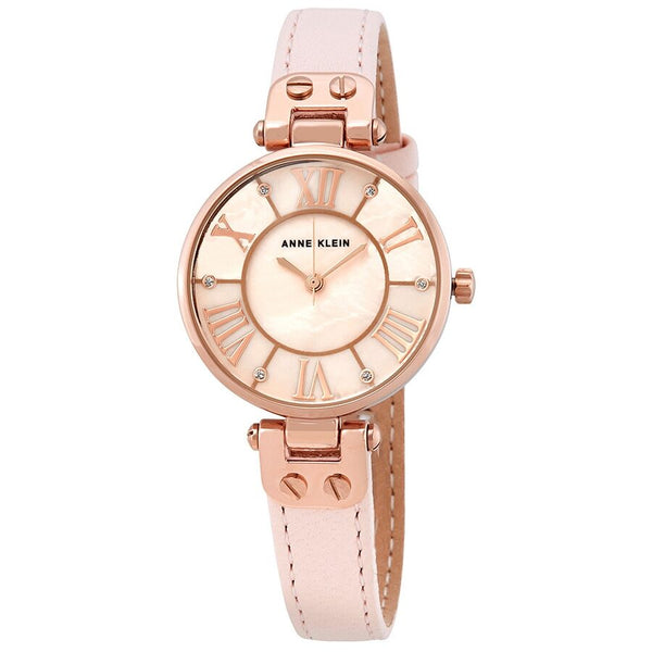 Anne Klein Crystal Pink Mother of Pearl Dial Ladies Watch #AK/J2718RGPK - Watches of America