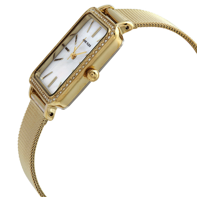 Anne Klein Quartz Crystal Mother of Pearl Dial Ladies Watch and Barrette Set #3642GBST - Watches of America #2