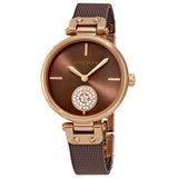 Anne Klein Swarovski Crystals Brown Dial Ladies Watch #3001RGBN - Watches of America