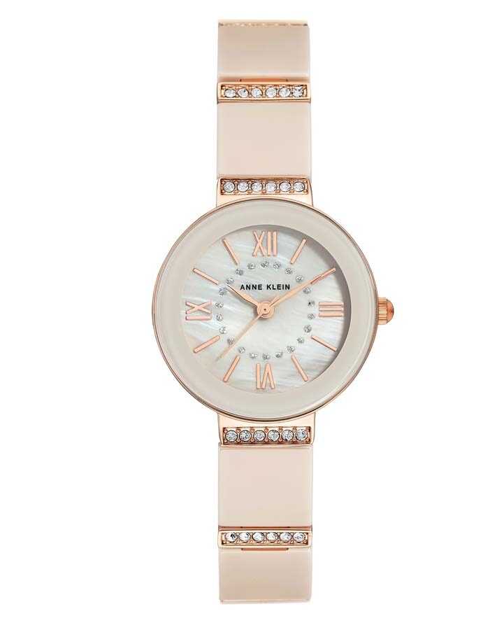 Anne Klein Tan Mother of Pearl Dial Ladies Watch #3340TNRG - Watches of America