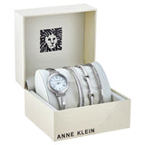 Anne Klein White Glossy Dial Ladies Watch and Bracelet Set #AK/3414WTST - Watches of America