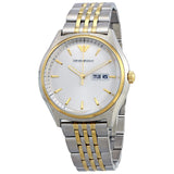 Armani Cream Dial Men's Two Tone Stainless Steel Watch AR11034 - Watches of America