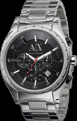 Armani Exchange Silver Chronograph Black Dial Men's Watch  AX1057 - Watches of America