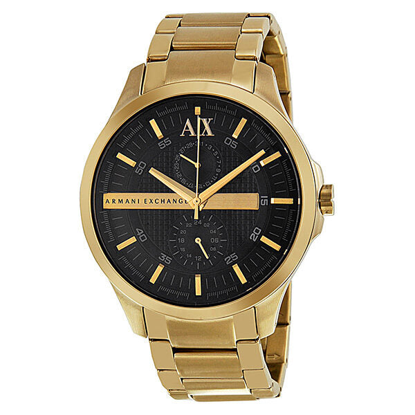 Armani Exchange Black Dial Gold PVD Men's Watch AX2122 - Watches of America