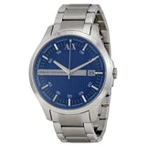 Armani Exchange Blue Textured Dial Stainless Steel Men's Watch AX2132 - Watches of America
