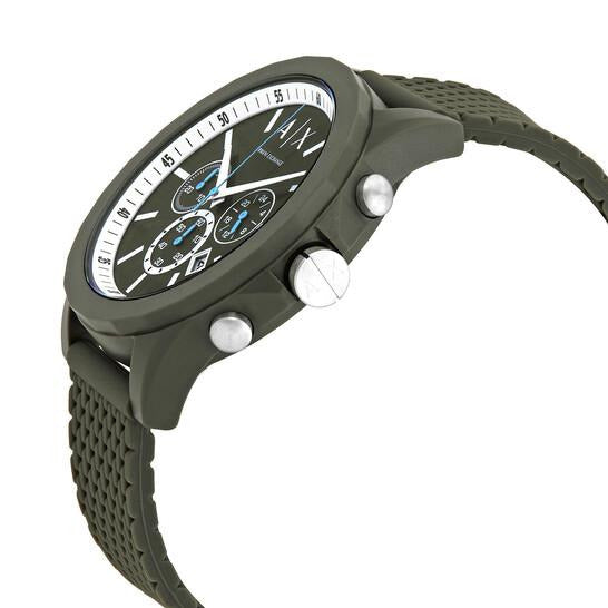 Armani Exchange Reloj cronógrafo de cuarzo con esfera verde para hombre AX1346