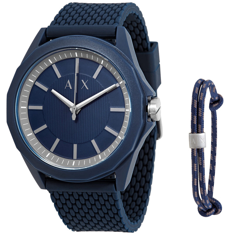 Armani Exchange Drexler Quartz Blue Dial Men's Watch #AX7118 - Watches of America