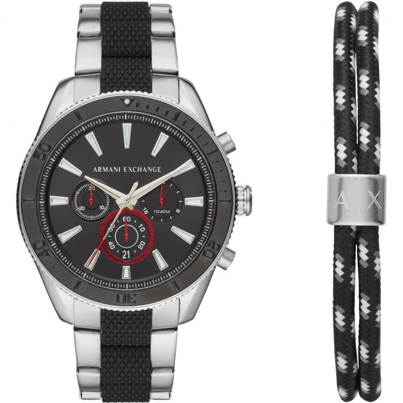 Armani Exchange Enzo Chronograph Quartz Black Dial Men's Watch #AX7106 - Watches of America
