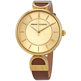 Armani Exchange Gold Dial Ladies Watch #AX5324 - Watches of America