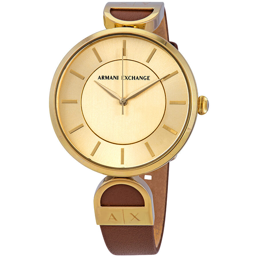 Armani Exchange Gold Dial Ladies Watch AX5324 – Watches of America