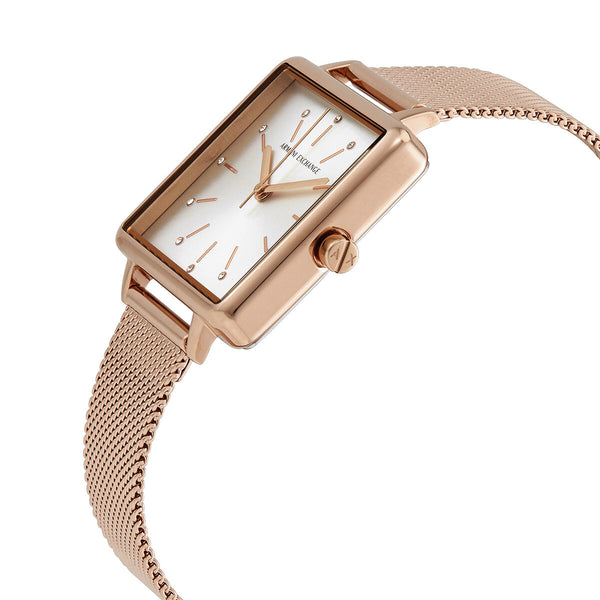 Armani Exchange Lola Square Quartz Silver Dial Ladies Watch #AX5802 - Watches of America #2