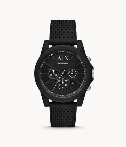 Armani Exchange Outerbanks Chronograph Quartz Black Dial Watch #AX1344 - Watches of America