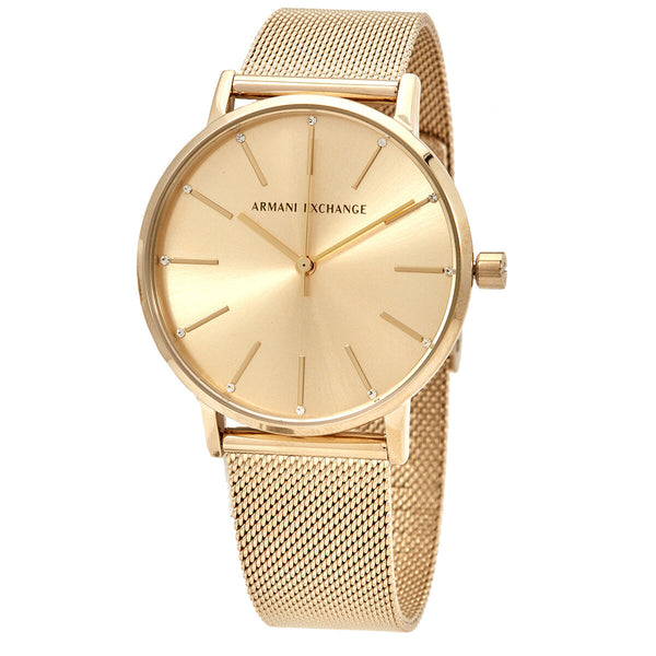 Armani Exchange Quartz Gold Dial Ladies Watch AX5536 - Watches of America