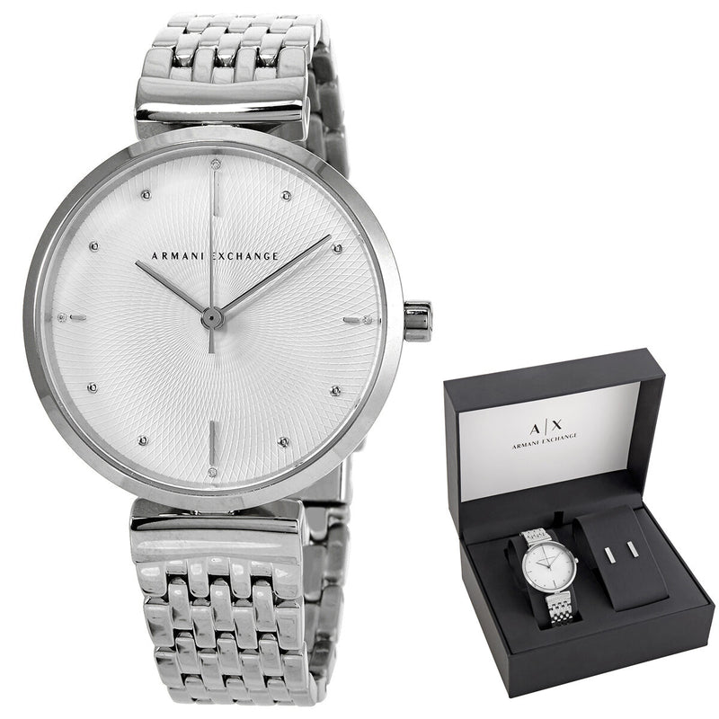 Armani Exchange Zoe Quartz White Dial Ladies Watch #AX7117 - Watches of America