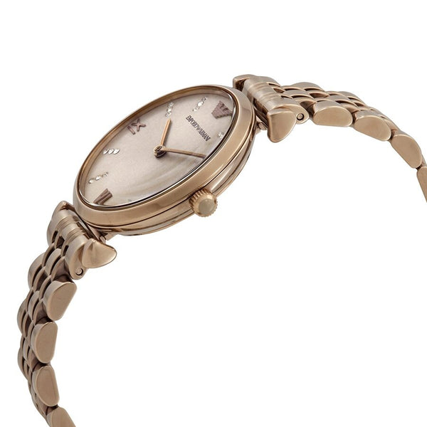 Emporio Armani Gianni T-Bar Crystal Rose Dial Ladies Watch #AR11059 - Watches of America #2