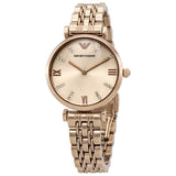 Emporio Armani Gianni T-Bar Crystal Rose Dial Ladies Watch #AR11059 - Watches of America