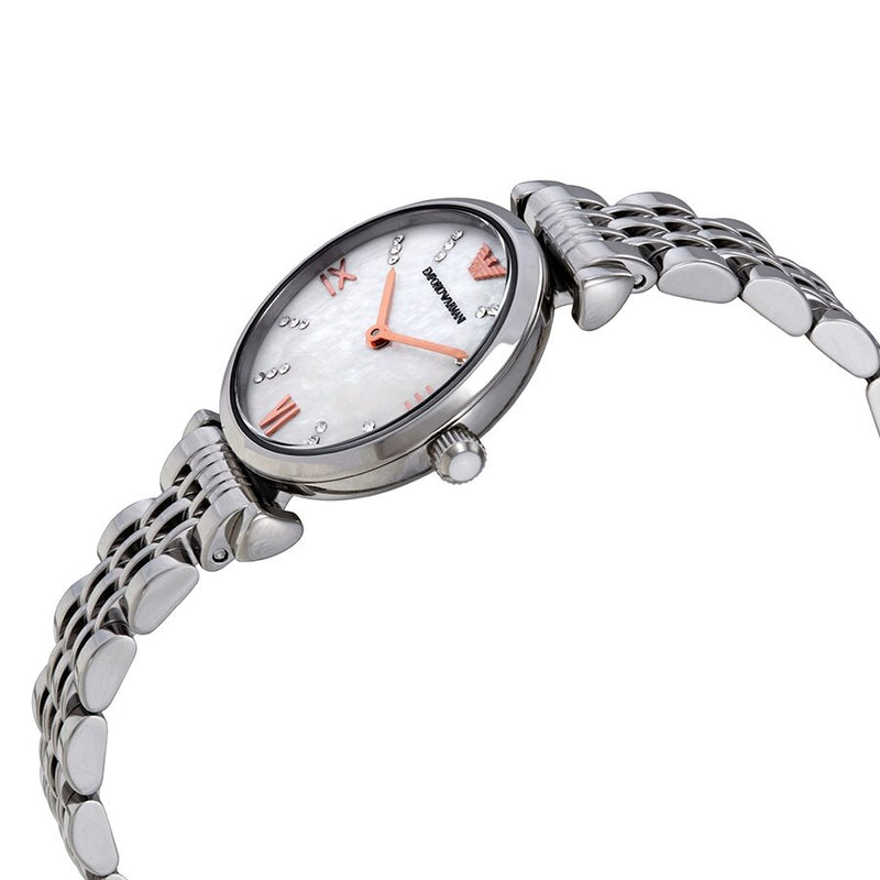 Emporio Armani Gianni T-Bar Quartz Crystal White Mother of Pearl Dial Ladies Watch #AR11204 - Watches of America #2