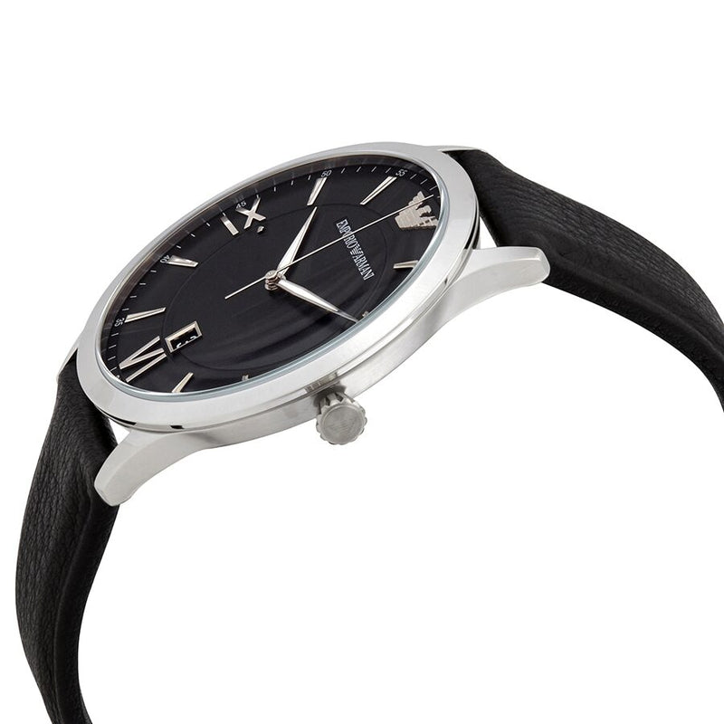 Armani Giovanni Quartz Black Dial Black Leather Men's Watch #AR11210 - Watches of America #2