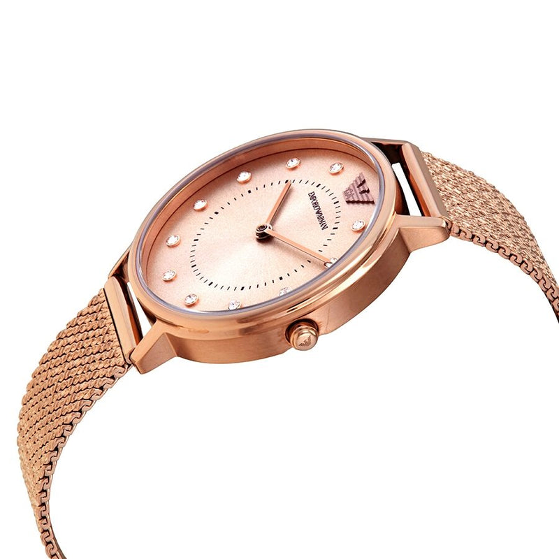 Emporio Armani Quartz Crystal Pink Dial Ladies Watch #AR11129 - Watches of America #2