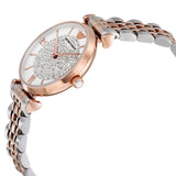 Armani White Crystal Pave Dial Two-tone Ladies Watch #AR1926 - Watches of America #2