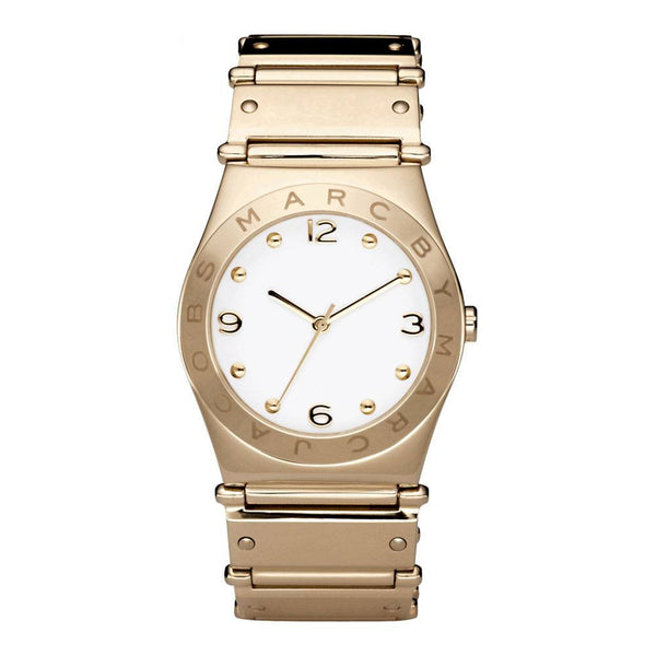 Marc By Marc Jacobs Amy Reloj de mujer con esfera blanca y oro de 39 mm MBM8519