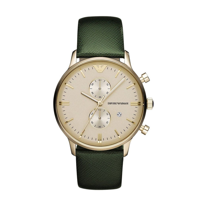 Emporio Armani Green Leather Men's Watch#AR1722 - Watches of America