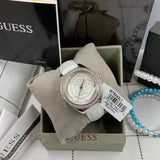 Guess Rosette White Dial Leather Strap Ladies Watch W75043L1 - Watches of America #3