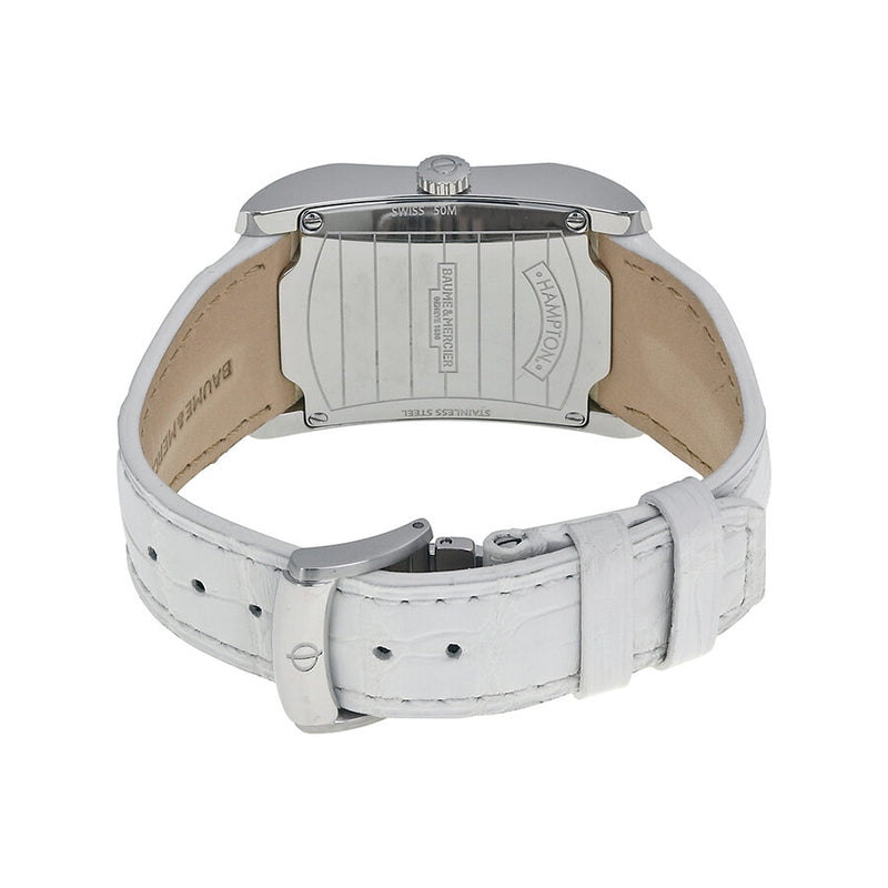 Baume and Mecier Hampton Milleis Opaline Silver Alligator Leather Ladies Watch #10025 - Watches of America #3