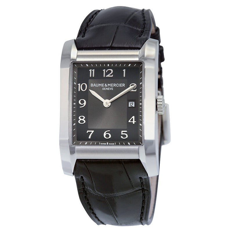Baume and Mercier Black Dial Leather Strap Ladies Watch #10019 - Watches of America