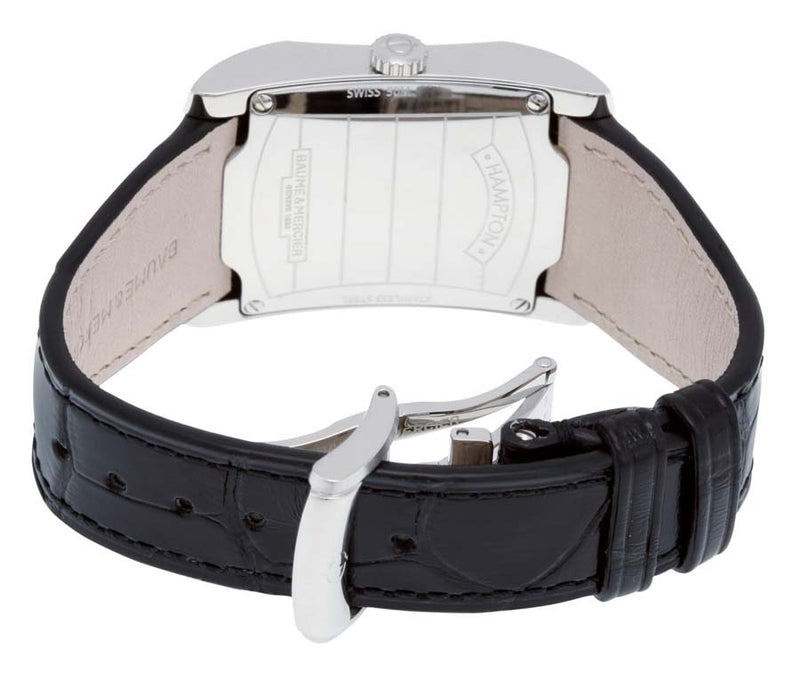 Baume and Mercier Black Dial Leather Strap Ladies Watch #10019 - Watches of America #3
