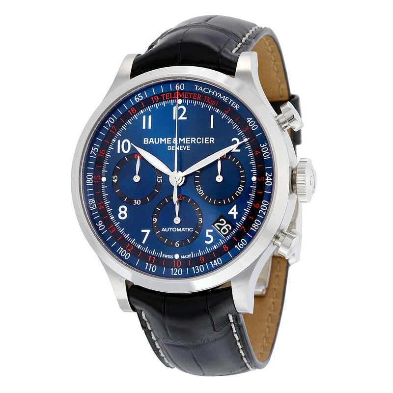 Baume and Mercier Blue Dial Chronograph Automatic Men's Watch 10065#A10065 - Watches of America