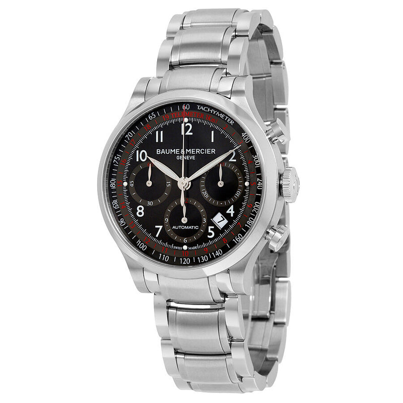 Baume and Mercier Capeland Black Dial Chronograph Men's Watch 10062#A10062 - Watches of America