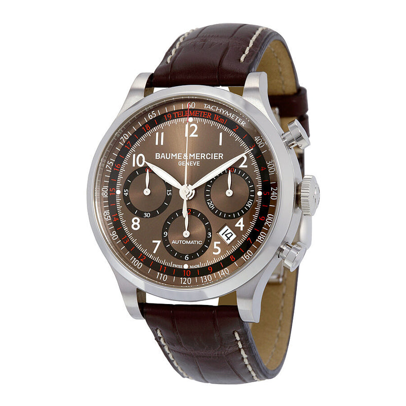 Baume and Mercier Capeland Chronograph Brown Dial Men's Watch 10083#A10083 - Watches of America