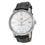 Baume and Mercier Classima Silver Dial Black Leather Men's Watch #10142 - Watches of America