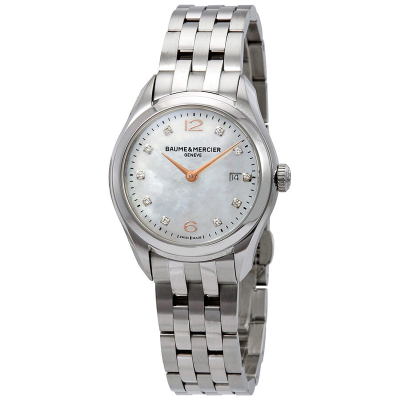 Baume and Mercier Clifton Mother of Pearl Dial Ladies Watch #10176 - Watches of America