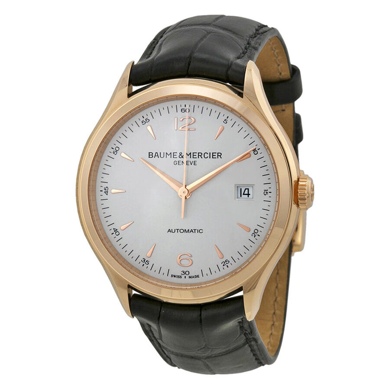 Baume and Mercier Clifton Silver Dial 18kt Rose Gold Men's Watch 10058#A10058 - Watches of America